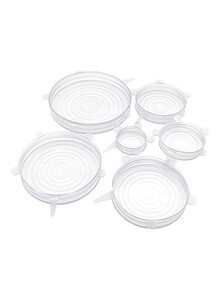 Generic 6-Different Sizes Food Fresh Lids Transparent 20x15x3cm