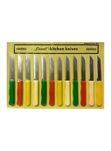 Fixwell 12-Piece German Fruit Knife Set Multicolour 18centimeter
