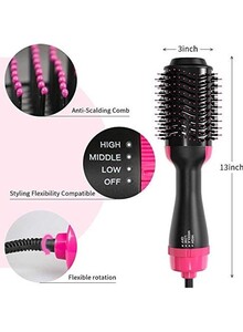 Generic 3-in-1 Hot Air Brush Black/Pink