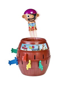 Tomy Play To Learn Pop-Up Pirate Barrel With Ejection Mechanism 16x16x16cm