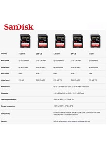 SanDisk SanDisk Extreme PRO SDHC Memory Card up to 95MB/s, UHS-I, Class 10, U3, V30 32 GB
