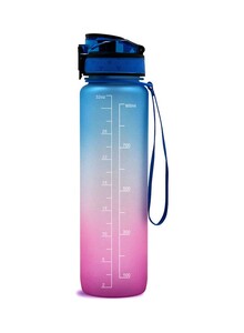Generic Sports Water Bottle with Time Marker BPA Free & Leak proof Portable Reusable Drinking Kettle Fitness Sport 1L Water Jug for Men  Women Kids Student to Camping Office School Gym Workout 29.5*5*7.5cm