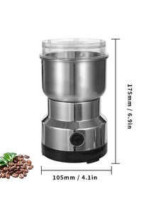 Generic Stainless Steel Coffee Grinder Silver/Black 175 x 105millimeter