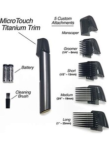 Micro Touch Titanium Trim Hair Cutting Body Shaver and Groomer Tool Set Black