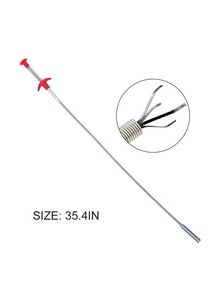Generic Flexible Grabber Claw Pick Up Reacher Tool Silver/Red 35.4inch