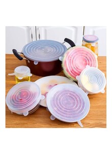 Generic 6-Piece Silicone Stretch Lid Set Clear