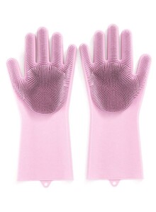 Generic Pair Of Anti-Abrasive Cleaning Glove Pink 35centimeter