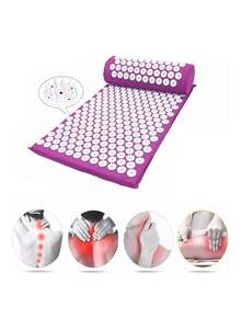 AIWANTO Verscos Acupressure Massage Acupuncture Mat And Pillow Set 37 x 15 x 10cm