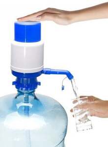 Generic Hand Press Water Pump Dispenser Blue/White 19.5 x 9.7centimeter