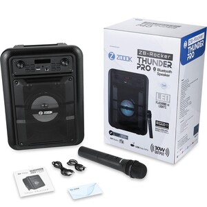ZOOOK Portable Entertainment Party Speaker 30Watts,with Big Diaphram, Loud Sound, Included Wireless Microphone, Supports TF/USB/FM Radio/Aux-In, TWS Ready, EQ and Echo Controls