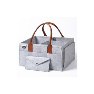 Little Story Diaper Caddy+Travel Pouch-Medium-Grey Little Story Diaper Caddy+Travel Pouch-Medium-Grey