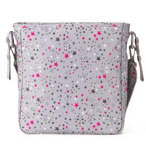 Little Story Pink Star Diaper Bag - Grey