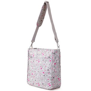 Little Story Pink Star Diaper Bag - Grey