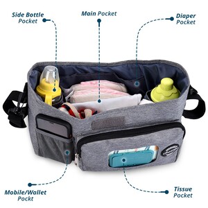 Little Story Stroller Diaper Organizer Bag-Grey