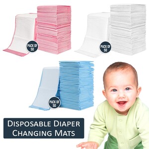 Little Story -Disposable Diaper Changing Mats - Pack of 50pcs - Blue