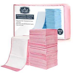 Little Story -Disposable Diaper Changing Mats - Pack of 50pcs - Pink