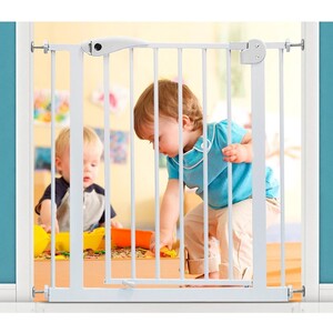 Baby Safe - Metal Safety Gate w/t 30cm Extension - White