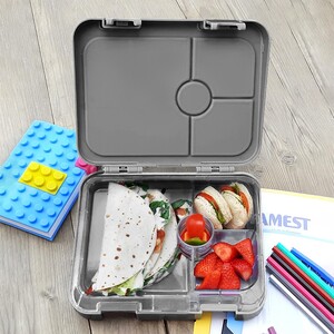 Eazy Kids - 4 Compartment Bento Lunch Box - Skyline Saudi Grey