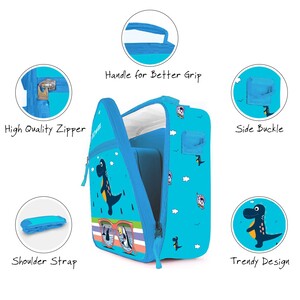 Eazy Kids - Bento Boxes W/ Insulated Lunch Bag Combo - Jawsome Shark Blue