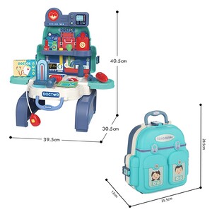 Little Story ROLE PLAY DOCTOR/NURSE/CLINIC TOY SET SCHOOL BAG (23 Pcs) - Blue, 3-IN-1 Mode