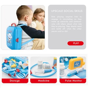 Little Story ROLE PLAY HOSPITAL/DOCTOR SET BOX BACKPACK (17 Pcs) - Blue