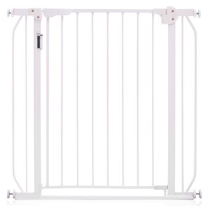 Baby Safe - Metal Safety LED Gate w/t 20cm x 2 Extension - White