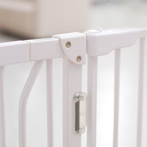Baby Safe - Metal Safety LED Gate w/t 30 cm + 45 cm Extension - White