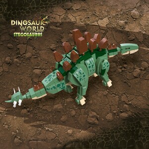 Little Story Block (Leg Godt) Toy Dinosaurs World - Stegosaurus (322 Pcs)