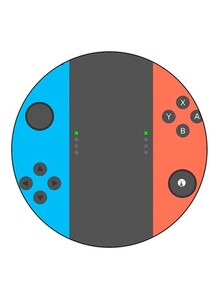 BP Nintendo Switch Controller Printed Round Mousepad Grey/Red/Blue