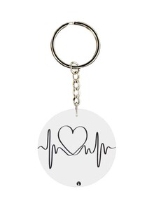 BP Heart Printed Single Sided Keychain