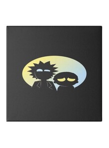 Generic Rick And Morty Wall Art With Frame Black/Blue/Yellow 30x30centimeter