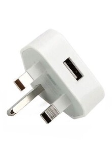 Plug Point Usb Driver Generic 3-Pin USB Adapter Plug White | Sharjah Co-operative Society
