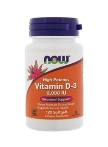 Now Foods Vitamin D3 2000 IU Dietary Supplement - 120 Softgels
