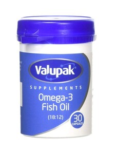 VALUPAK Omega-3 Fish Oil 1000mg Dietary Supplement - 30 Capsules