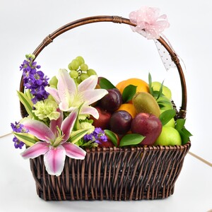 Ferns N Petals Flowers and Fruits in Basket
