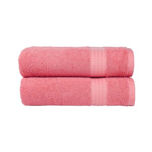 Trident TRISAFE Towel Set, 2 Bath Towels, Soft, Highly Absorbent, Quick-Dry, Easy Care, CORAL HAZE