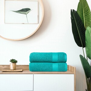 Trident TRISAFE Towel Set, 2 Bath Towels, Soft, Highly Absorbent, Quick-Dry, Easy Care, NAVIGATE TEAL