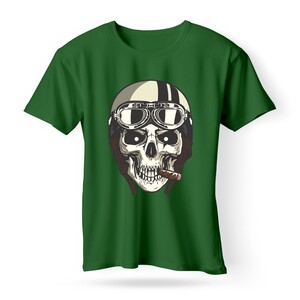 F&M - Gothic Skull Design Adult Green Unisex Tshirt - ABGT-MGT-535 - XL