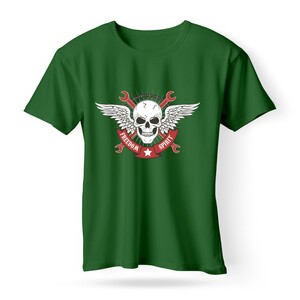 F&M - Gothic Skull Design Adult Green Unisex Tshirt - ABGT-MGT-541 - M