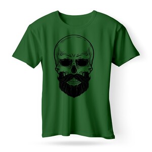 F&M - Gothic Skull Design Adult Green Unisex Tshirt - ABGT-MGT-542 - M