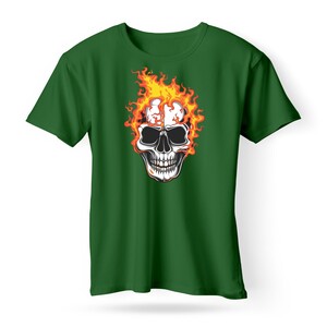 F&M - Gothic Skull Design Adult Green Unisex Tshirt - ABGT-MGT-574 - L