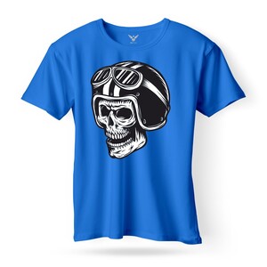 F&M - Gothic Skull Design Adult Royal Blue Unisex Tshirt - ARBT-MGT-516 - XL