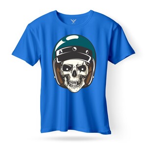 F&M - Gothic Skull Design Adult Royal Blue Unisex Tshirt - ARBT-MGT-528 - XXL