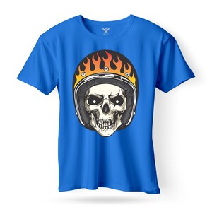 F&M - Gothic Skull Design Adult Royal Blue Unisex Tshirt - ARBT-MGT-530 - XXL