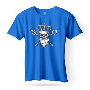 F&M - Gothic Skull Design Adult Royal Blue Unisex Tshirt - ARBT-MGT-544 - S