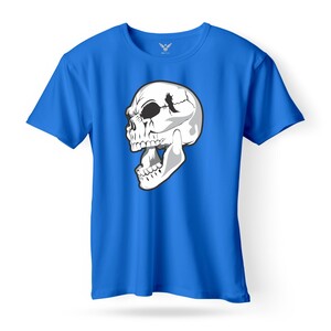 F&M - Gothic Skull Design Adult Royal Blue Unisex Tshirt - ARBT-MGT-552 - L