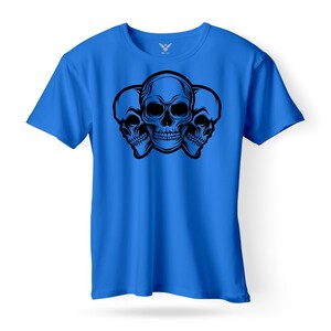 F&M - Gothic Skull Design Adult Royal Blue Unisex Tshirt - ARBT-MGT-576 - M