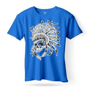 F&M - Skulls Design Adult Royal Blue Unisex Tshirt - ARBT-MGT-607 - L