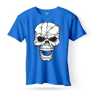 F&M - Skulls Design Adult Royal Blue Unisex Tshirt - ARBT-MGT-628 - L