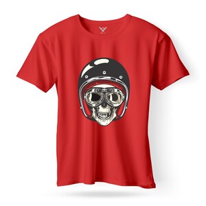 F&M - Gothic Skull Design Adult Red Unisex Tshirt - ART-MGT-533 - M